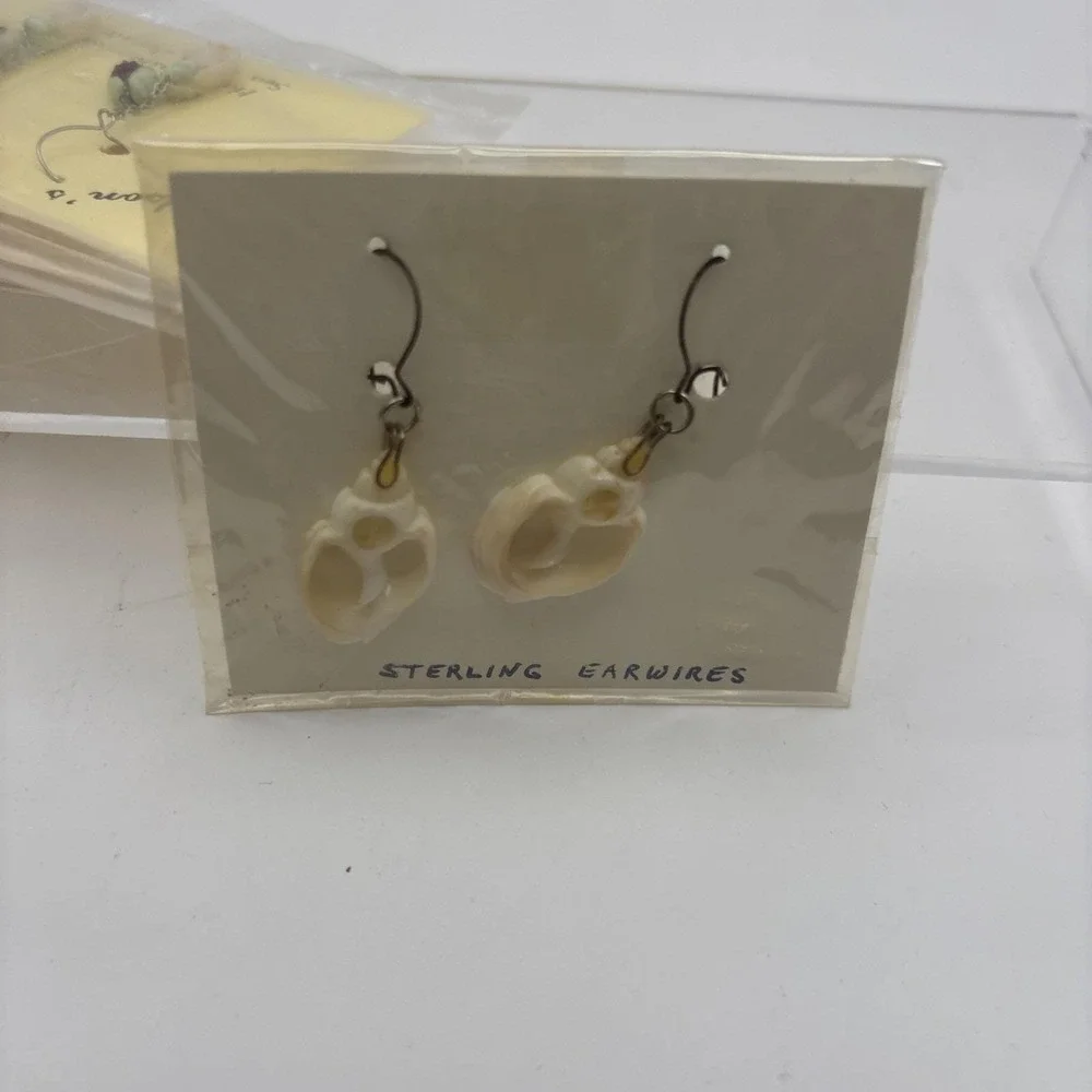 Vtg~Real Sea Shell~Pierced Dangle Earrings~Set of‎ 3